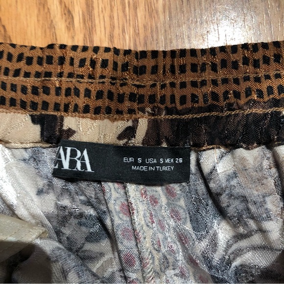 Zara Printed Satin Pants - Picture 2 of 3